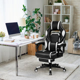 NNECW Ergonomic Racing Computer Chair with Adjustable Backrest for Office White