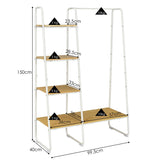 NNECW Free Standing Storage Organizer with Shelves for Bedroom/ Living Room-White