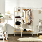 NNECW Free Standing Storage Organizer with Shelves for Bedroom/ Living Room-White
