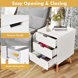 NNECW Modern Wooden Nightstand with Drawers for Living Room &amp Bedroom-2 pieces