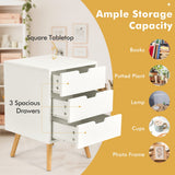 NNECW Modern Wooden Nightstand with Drawers for Living Room &amp Bedroom-2 pieces