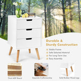 NNECW Modern Wooden Nightstand with Drawers for Living Room &amp Bedroom-2 pieces