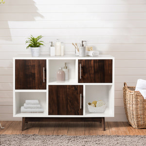 NNECW Modern Storage Cabinet with 3 Doors & 6 Compartments for Home & Office