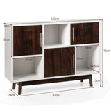 NNECW Modern Storage Cabinet with 3 Doors & 6 Compartments for Home & Office