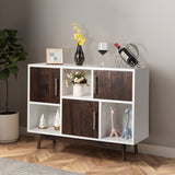 NNECW Modern Storage Cabinet with 3 Doors & 6 Compartments for Home & Office