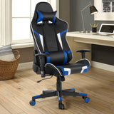 NNECW Racing Style Computer Chair with Massage Lumbar Support for Gaming Blue