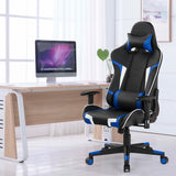NNECW Racing Style Computer Chair with Massage Lumbar Support for Gaming Blue