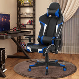 NNECW Racing Style Computer Chair with Massage Lumbar Support for Gaming Blue