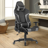 NNECW Racing Style Computer Chair with Massage Lumbar Support for Gaming Grey