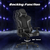 NNECW Racing Style Computer Chair with Massage Lumbar Support for Gaming Grey