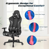 NNECW Racing Style Computer Chair with Massage Lumbar Support for Gaming Grey