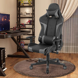 NNECW Racing Style Computer Chair with Massage Lumbar Support for Gaming Grey