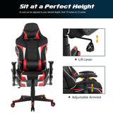 NNECW Racing Style Computer Chair with Massage Lumbar Support for Gaming Red
