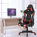 NNECW Racing Style Computer Chair with Massage Lumbar Support for Gaming Red