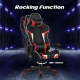 NNECW Racing Style Computer Chair with Massage Lumbar Support for Gaming Red