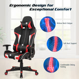 NNECW Racing Style Computer Chair with Massage Lumbar Support for Gaming Red