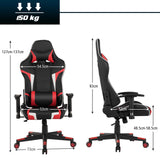 NNECW Racing Style Computer Chair with Massage Lumbar Support for Gaming Red