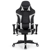 NNECW Racing Style Computer Chair with Massage Lumbar Support for Gaming White