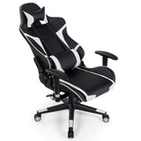 NNECW Racing Style Computer Chair with Massage Lumbar Support for Gaming White