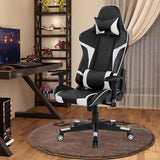 NNECW Racing Style Computer Chair with Massage Lumbar Support for Gaming White