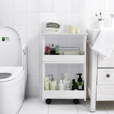 NNECW Slim Bathroom Storage Cabinet with 2-Tier Shelves for Kitchen & Bathroom