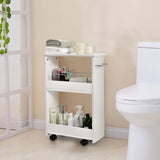 NNECW Slim Bathroom Storage Cabinet with 2-Tier Shelves for Kitchen & Bathroom