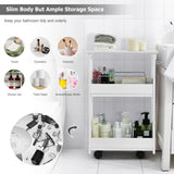 NNECW Slim Bathroom Storage Cabinet with 2-Tier Shelves for Kitchen & Bathroom