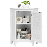 NNECW Free-Standing Corner Shutter Door Cabinet with Single Doors & 2 Shelves