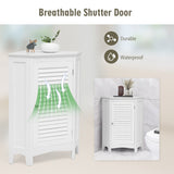 NNECW Free-Standing Corner Shutter Door Cabinet with Single Doors & 2 Shelves