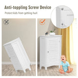 NNECW Free-Standing Corner Shutter Door Cabinet with Single Doors & 2 Shelves