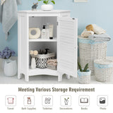 NNECW Free-Standing Corner Shutter Door Cabinet with Single Doors & 2 Shelves