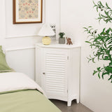 NNECW Free-Standing Corner Shutter Door Cabinet with Single Doors & 2 Shelves