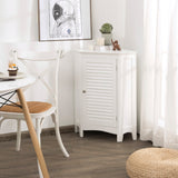 NNECW Free-Standing Corner Shutter Door Cabinet with Single Doors & 2 Shelves