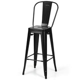 NNECW Set of 4 76 cm Metal  Restaurant Chairs with Rubber Feet