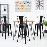 NNECW Set of 4 76 cm Metal  Restaurant Chairs with Rubber Feet