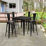 NNECW Set of 4 76 cm Metal  Restaurant Chairs with Rubber Feet