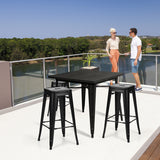 NNECW Set of 4 76 cm Metal  Restaurant Chairs with Rubber Feet