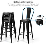 NNECW Set of 4 76 cm Metal  Restaurant Chairs with Rubber Feet