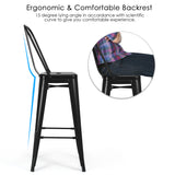 NNECW Set of 4 76 cm Metal  Restaurant Chairs with Rubber Feet