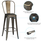 NNECW Stylish Cafe Side Chairs with Removable Back for Kitchen