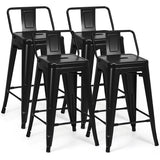 NNECW Set of 4 62 cm Metal Chairs with Removable Back