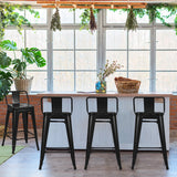 NNECW Set of 4 62 cm Metal Chairs with Removable Back