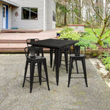 NNECW Set of 4 62 cm Metal Chairs with Removable Back
