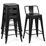 NNECW Set of 4 62 cm Metal Chairs with Removable Back