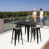 NNECW Set of 4 62 cm Metal Chairs with Removable Back