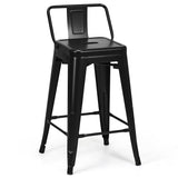 NNECW Set of 4 62 cm Metal Chairs with Removable Back