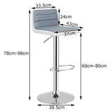 NNECW Modern Swivel Adjustable Armless Barstools with Comfortable Design for Kitchen