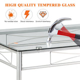 NNECW 5 Piece Table Set with Tempered Glass Desktop for Dining Room