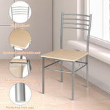 NNECW 5 Piece Table Set with Tempered Glass Desktop for Dining Room