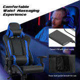 NNECW High-Back Racing Chair with Massage Lumbar Support for Office Blue